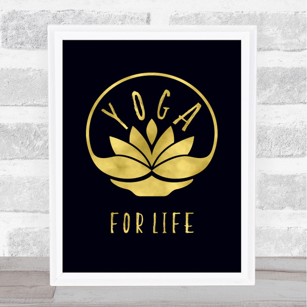 Yoga Lotus For Life Gold Black Quote Typogrophy Wall Art Print Yoga Lotus For Life Gold Black Quote Typogrophy Wall Art Print