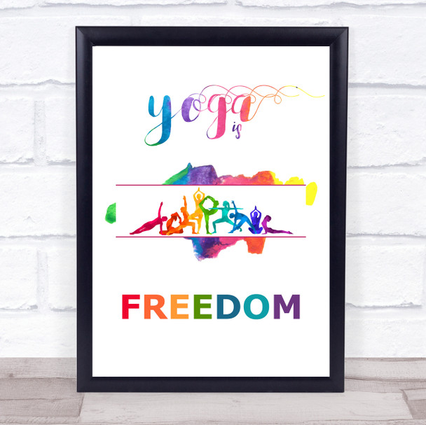 Yoga Rainbow Style Quote Typogrophy Wall Art Print