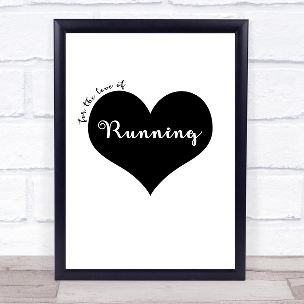 Love Running Quote Typogrophy Wall Art Print