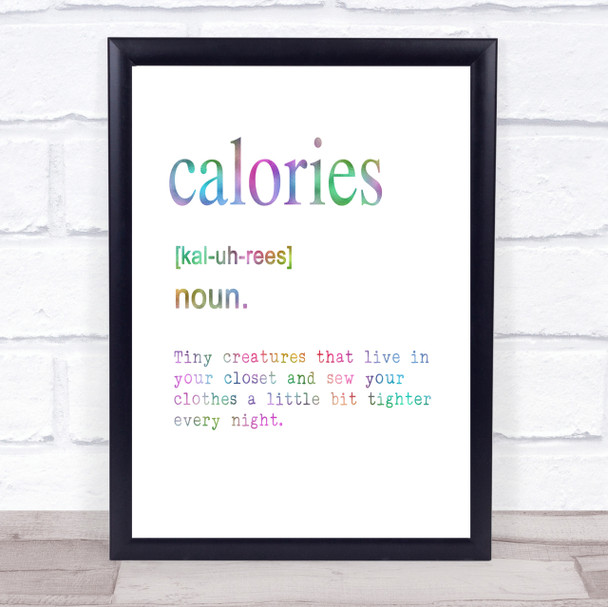 Word Definition Calories Rainbow Quote Print