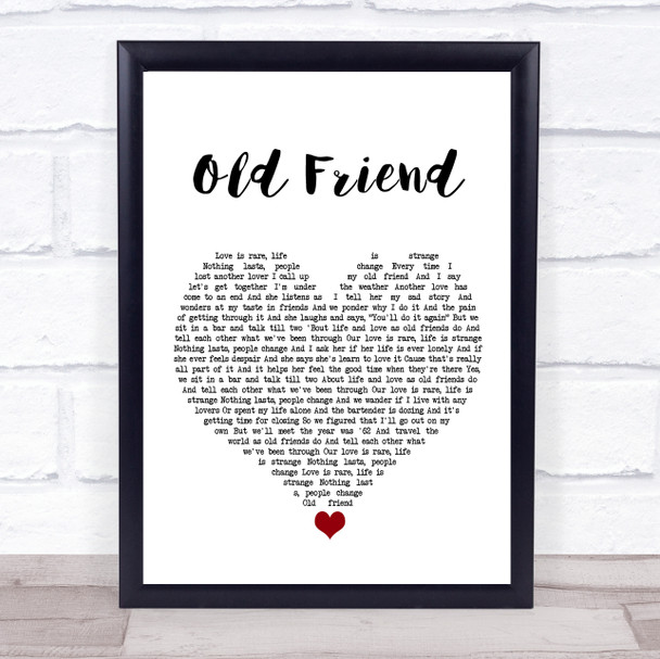 Michael Feinstein Old Friend White Heart Song Lyric Wall Art Print
