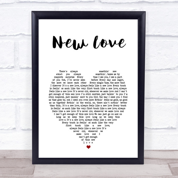 Michael Bolton New Love White Heart Song Lyric Wall Art Print