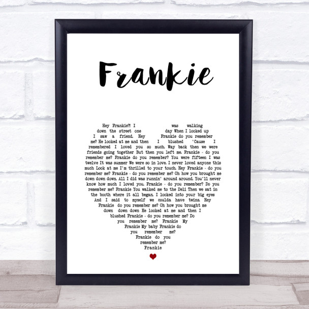 Sister Sledge Frankie White Heart Song Lyric Wall Art Print