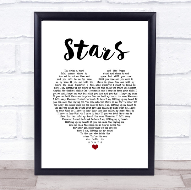 Skillet Stars White Heart Song Lyric Wall Art Print