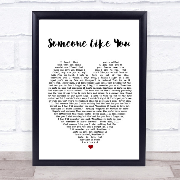 Someone Like You Adele Heart Quote Song Lyric Print