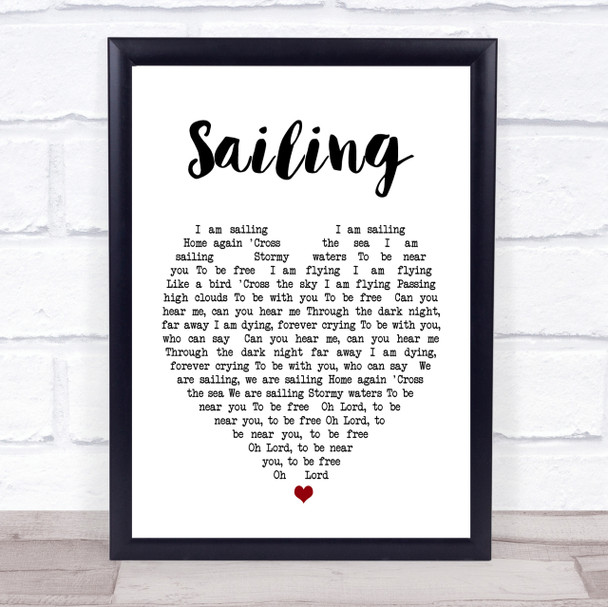 Sailing Rod Stewart Heart Song Lyric Quote Print