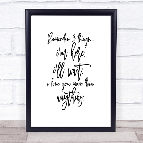 Remember 3 Things Quote Print Poster Typography Word Art Picture Remember 3 Things Quote Print Poster Typography Word Art Picture