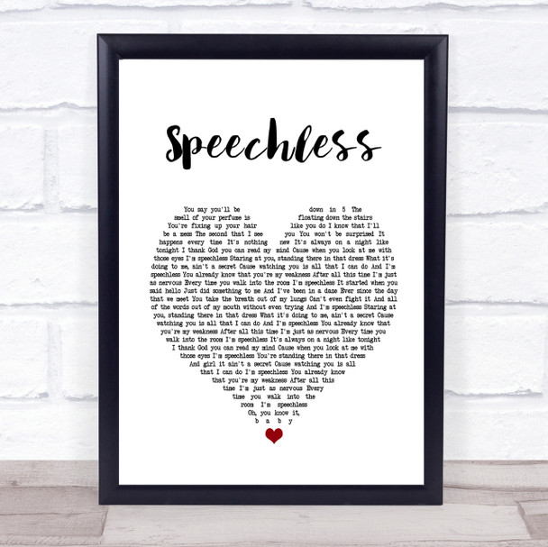 Dan + Shay Speechless Heart Song Lyric Quote Print