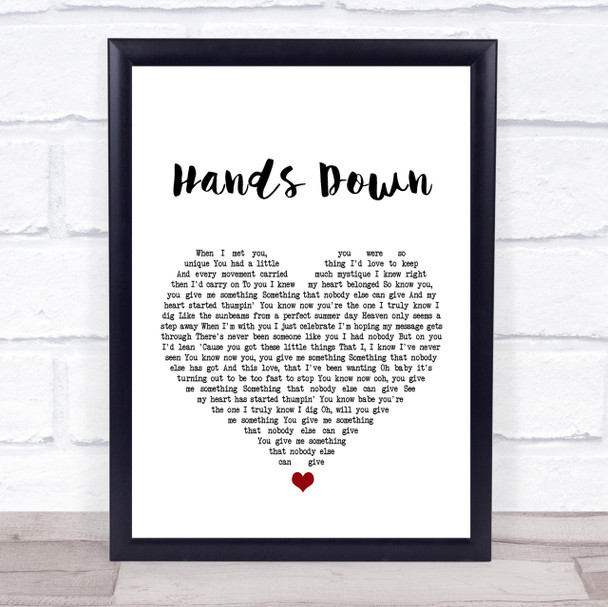 Dashboard Confessional Hands Down White Heart Song Lyric Quote Print