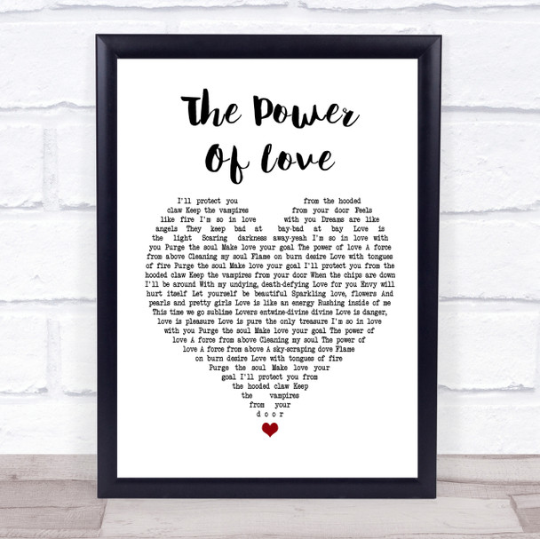 Frankie Goes To Hollywood The Power Of Love White Heart Song Lyric Quote Print