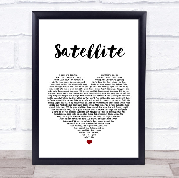 Nickelback Satellite White Heart Song Lyric Quote Print