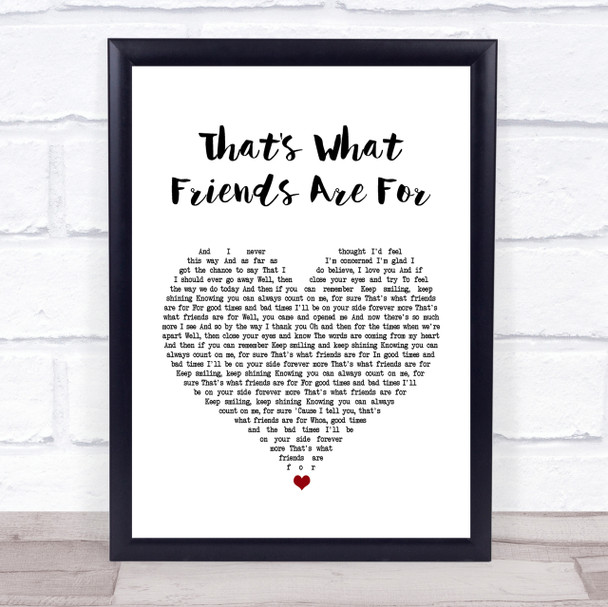 Rod Stewart That's What Friends Are For White Heart Song Lyric Quote Print