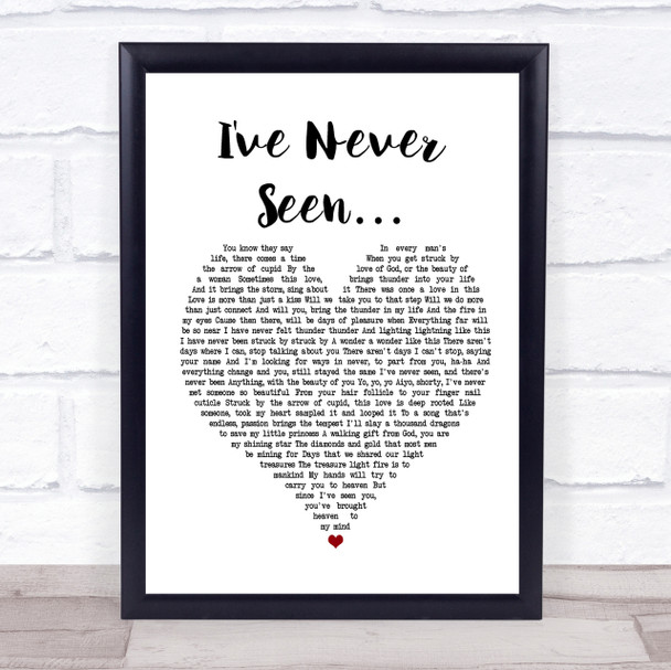 RZA feat. Xavier Naidoo I've Never Seen??á White Heart Song Lyric Quote Print