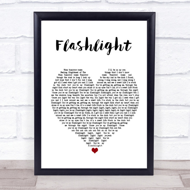 Jessie J Flashlight Heart Song Lyric Quote Print