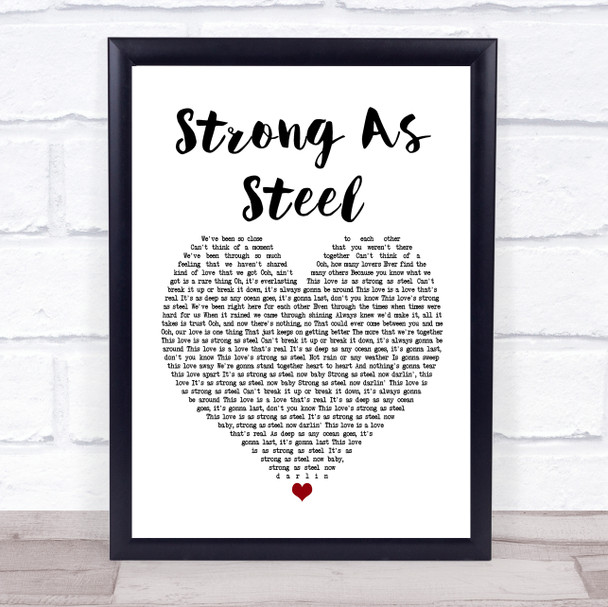 Five Star Strong As Steel White Heart Song Lyric Print