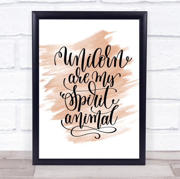 Unicorn Spirit Animal Quote Print Watercolour Wall Art