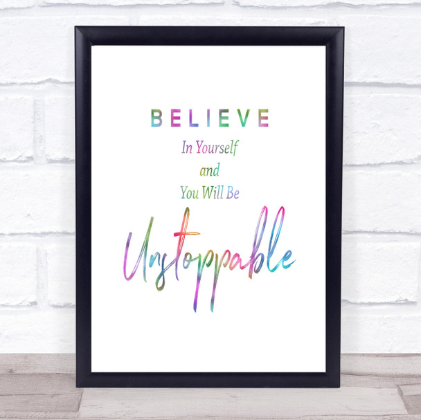 Unstoppable Rainbow Quote Print