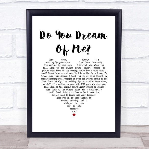 Tiamat Do You Dream Of Me White Heart Song Lyric Print