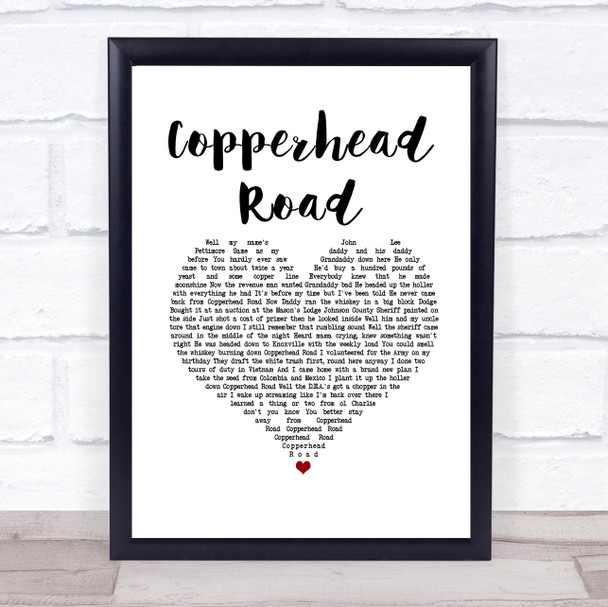 Steve Earle Copperhead Road White Heart Song Lyric Print