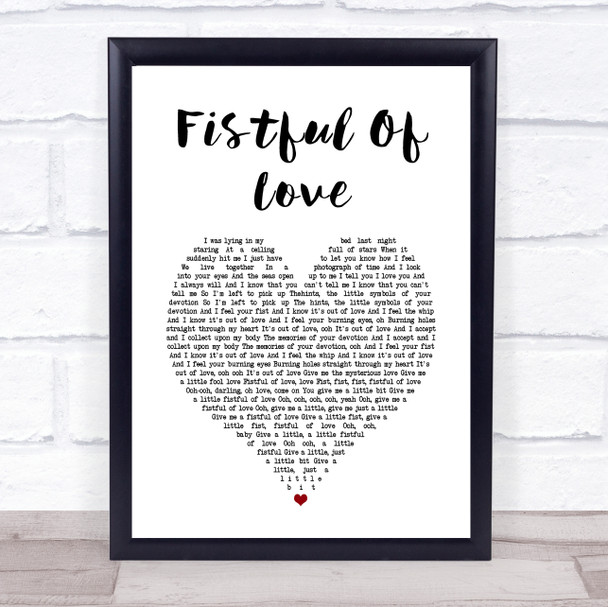 Antony And The Johnsons Fistful Of Love White Heart Song Lyric Print