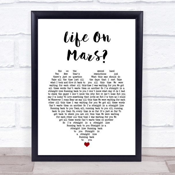 OneRepublic All This Time White Heart Song Lyric Print