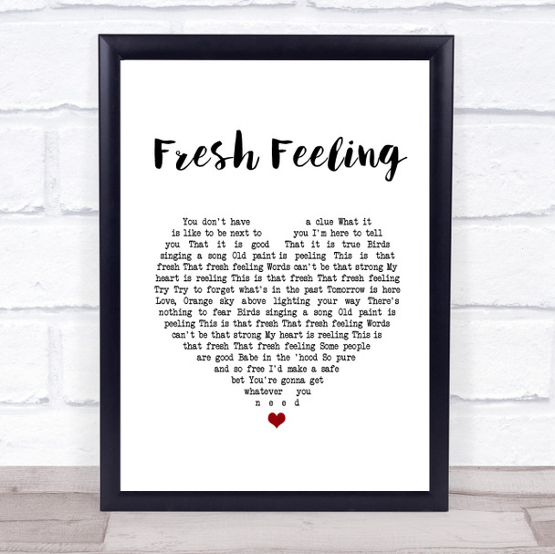 Eels Fresh Feeling White Heart Song Lyric Print