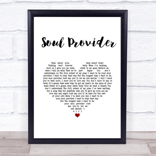 Michael Bolton Soul Provider White Heart Song Lyric Print