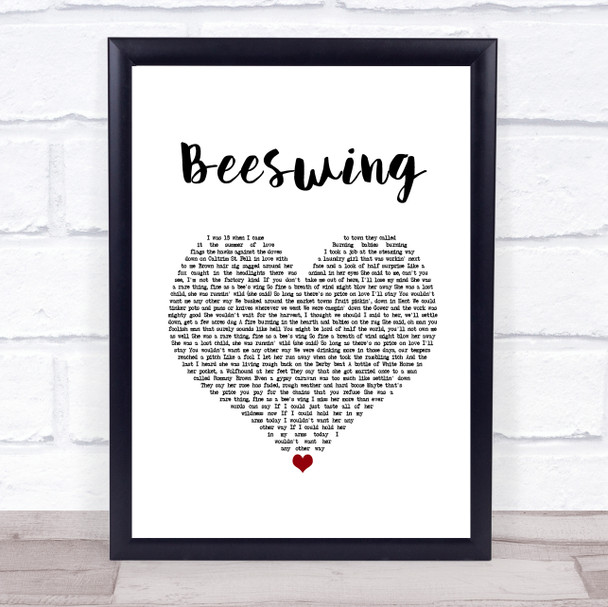 Christy Moore Beeswing White Heart Song Lyric Print