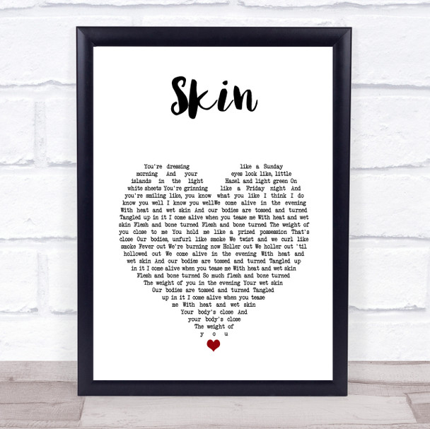 Dijon Skin White Heart Song Lyric Print
