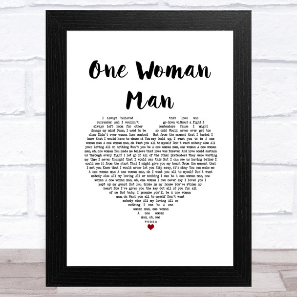 John Legend One Woman Man White Heart Song Lyric Music Art Print