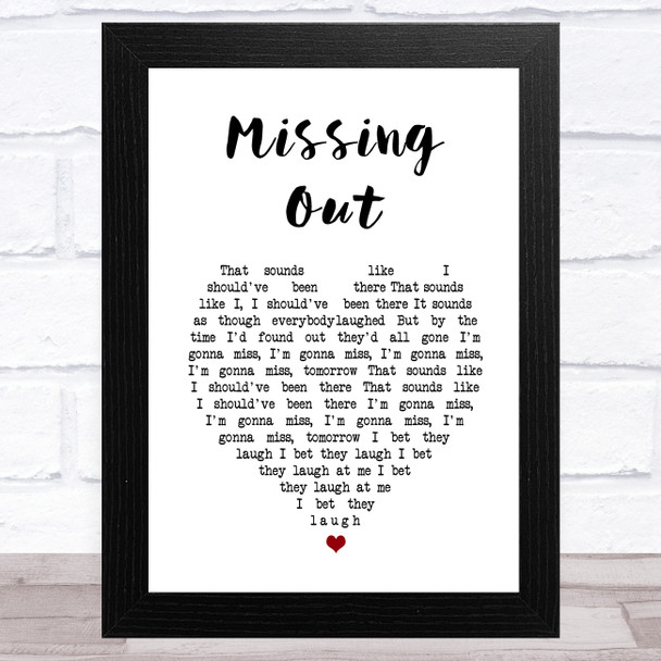 Shed Seven Missing Out White Heart Song Lyric Music Art Print