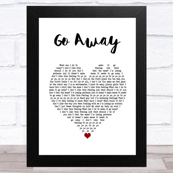 Fireboy DML Go Away White Heart Song Lyric Music Art Print