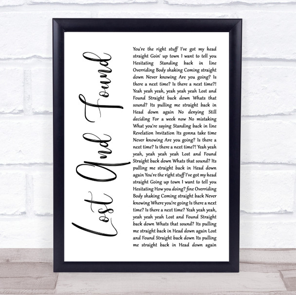 Feeder Lost And Found White Script Song Lyric Wall Art Print