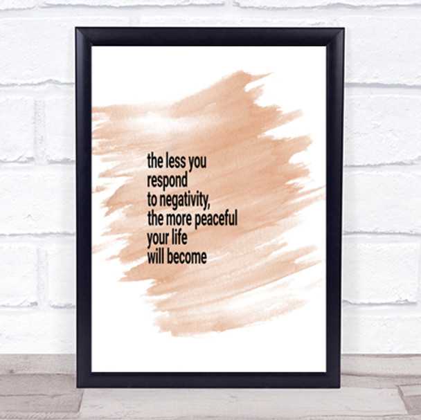 Respond Less To Negativity Quote Print Watercolour Wall Art Respond Less To Negativity Quote Print Watercolour Wall Art
