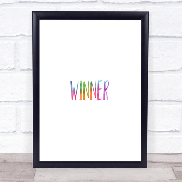 Win Rainbow Quote Print