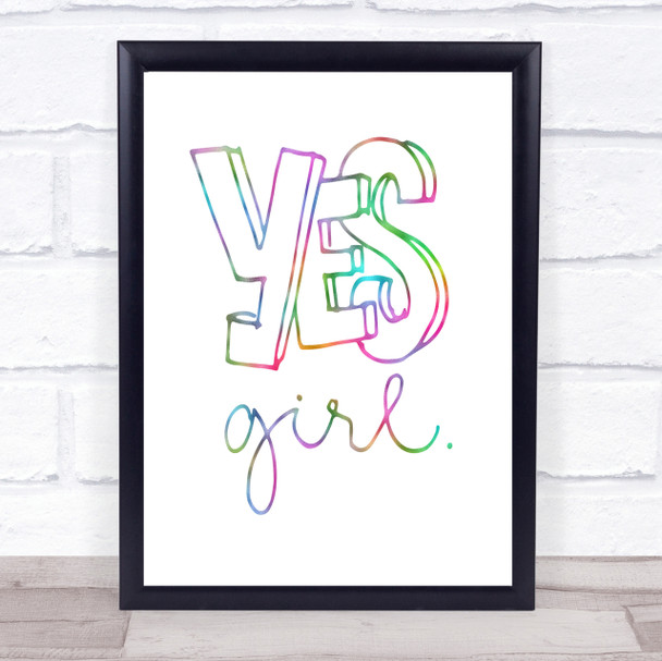 Yes Girl Rainbow Quote Print Yes Girl Rainbow Quote Print