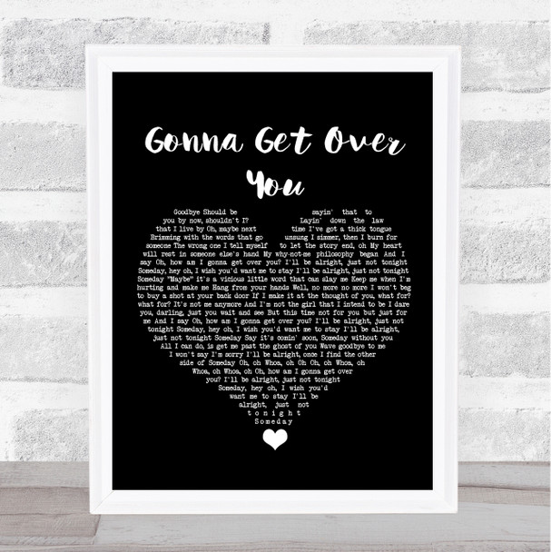 Sara Bareilles Gonna Get Over You Black Heart Song Lyric Quote Music Print