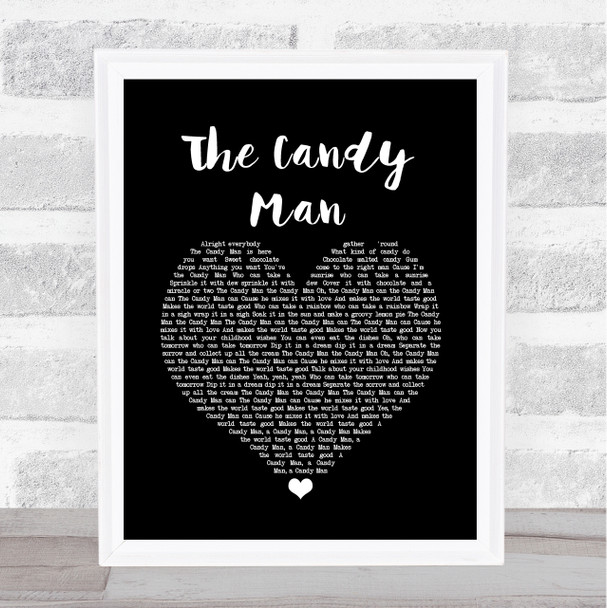 Sammy Davis Jr. The Candy Man Black Heart Song Lyric Quote Music Print