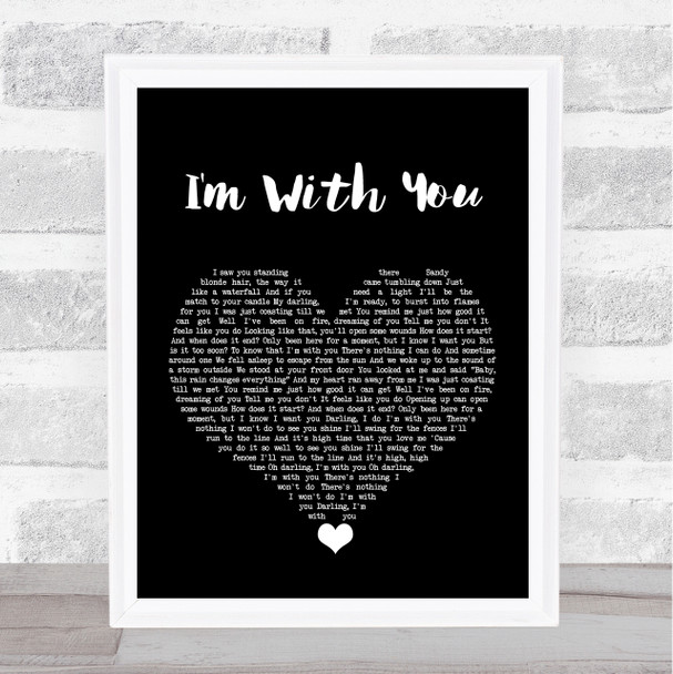 Vance Joy I'm With You Black Heart Song Lyric Quote Music Print