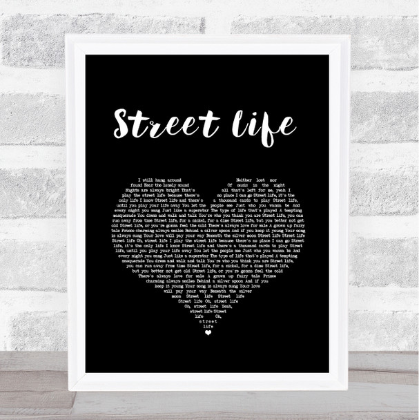 The Crusaders & Randy Crawford Street Life Black Heart Song Lyric Quote Music Print