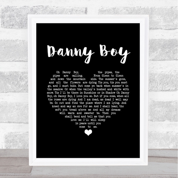 Eva Cassidy Danny Boy Black Heart Song Lyric Quote Music Print