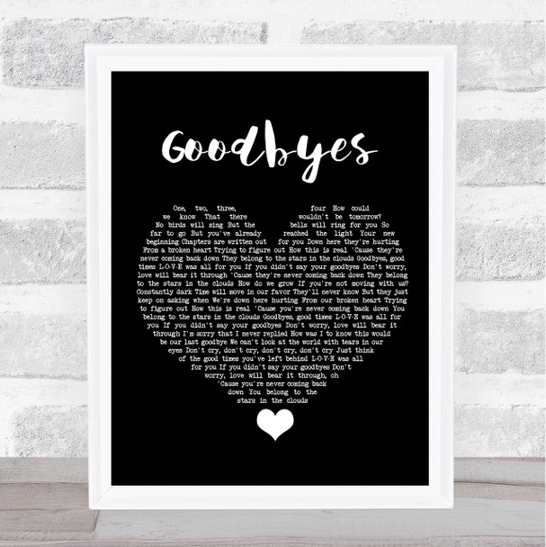 Jorja Smith Goodbyes Black Heart Song Lyric Quote Music Print