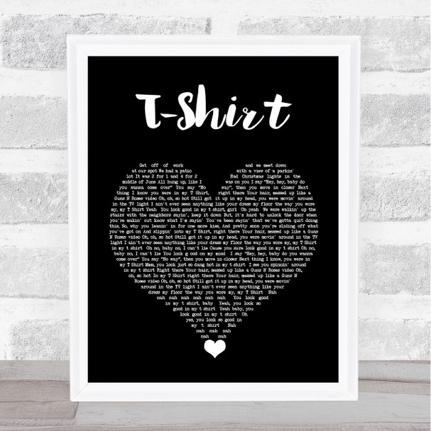 Thomas Rhett T-Shirt Black Heart Song Lyric Quote Music Print