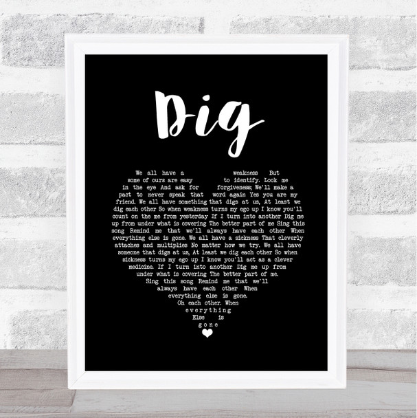 Incubus Dig Black Heart Song Lyric Quote Music Print
