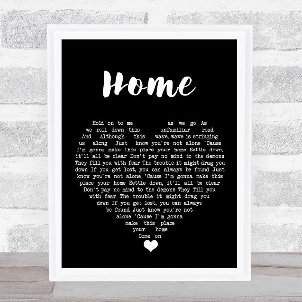 Phillip Phillips Home Black Heart Song Lyric Quote Music Print