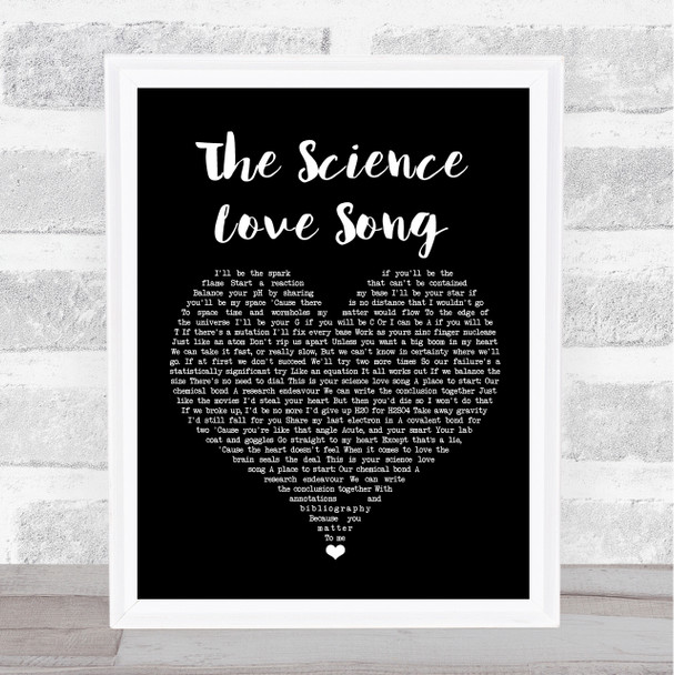 ASAP Science The Science Love Song Black Heart Song Lyric Wall Art Print