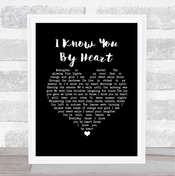 Eva Cassidy I Know You By Heart Black Heart Song Lyric Wall Art Print