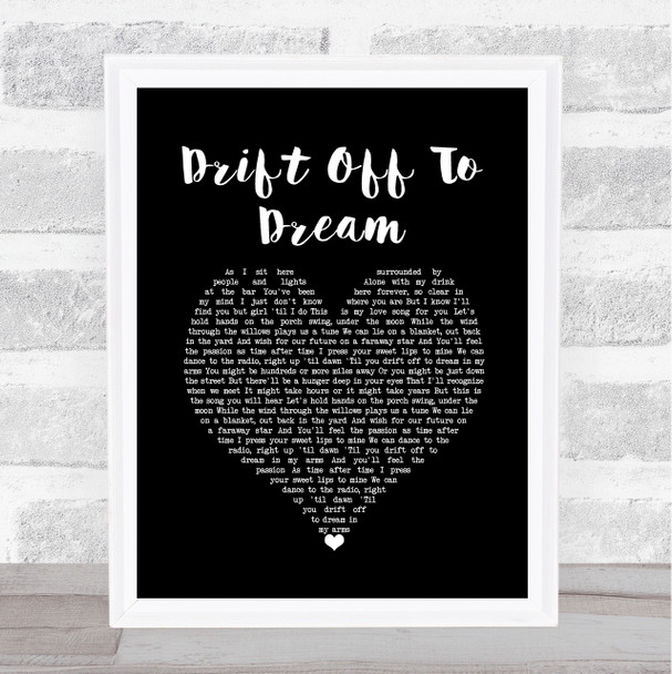 Travis Tritt Drift Off To Dream Black Heart Song Lyric Wall Art Print