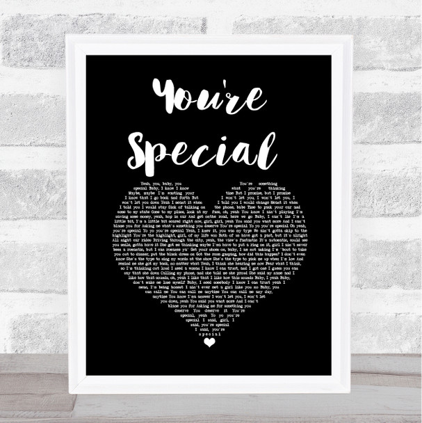 NF You're Special Black Heart Song Lyric Wall Art Print