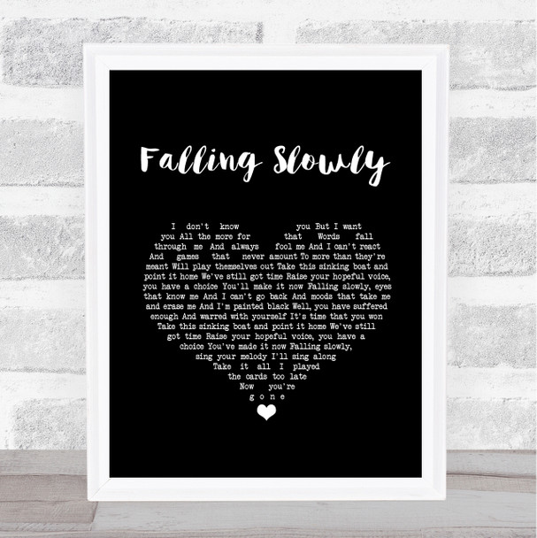 Glen Hansard, Marketa Irglova Falling Slowly Black Heart Song Lyric Wall Art Print